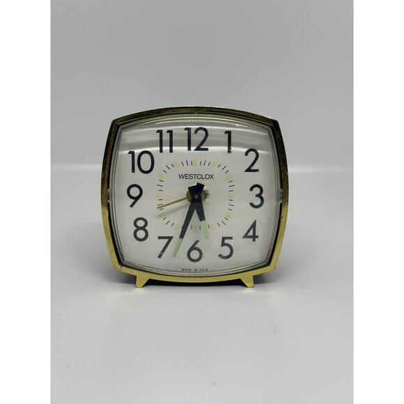 VTG Westclox Alarm Clock Made In USA Retro Square Woodgrain Finish NOT WORKING - Picture 3 of 10